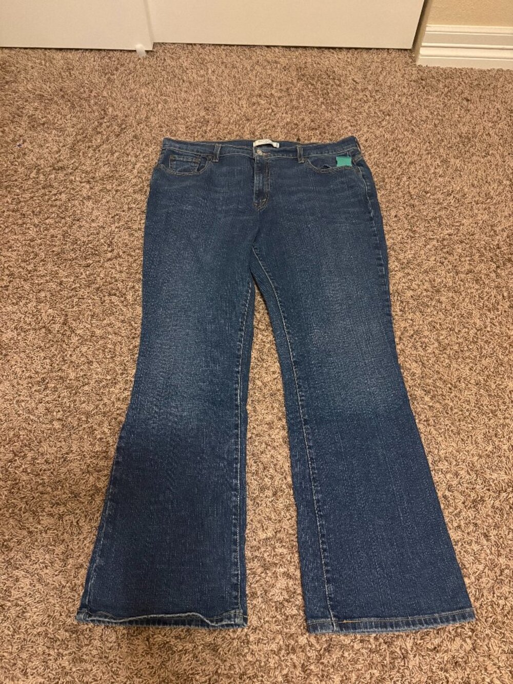 Levi's 515 Bootcut Jeans Size 16 Medium Zip Fly Dark Blue Denim Red Tab Pockets